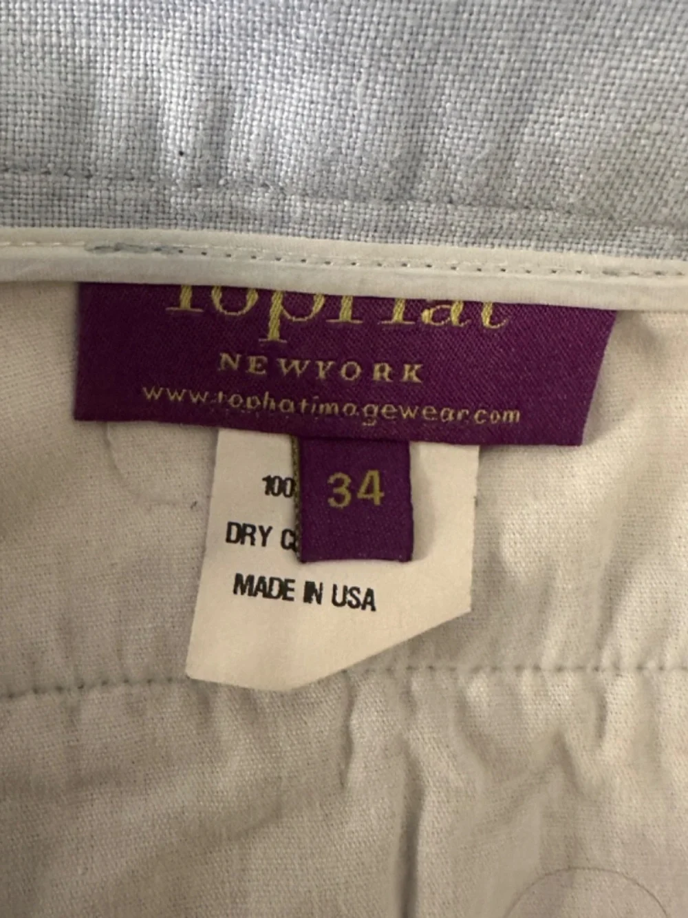 Tophat Light Blue Linen Pants 34